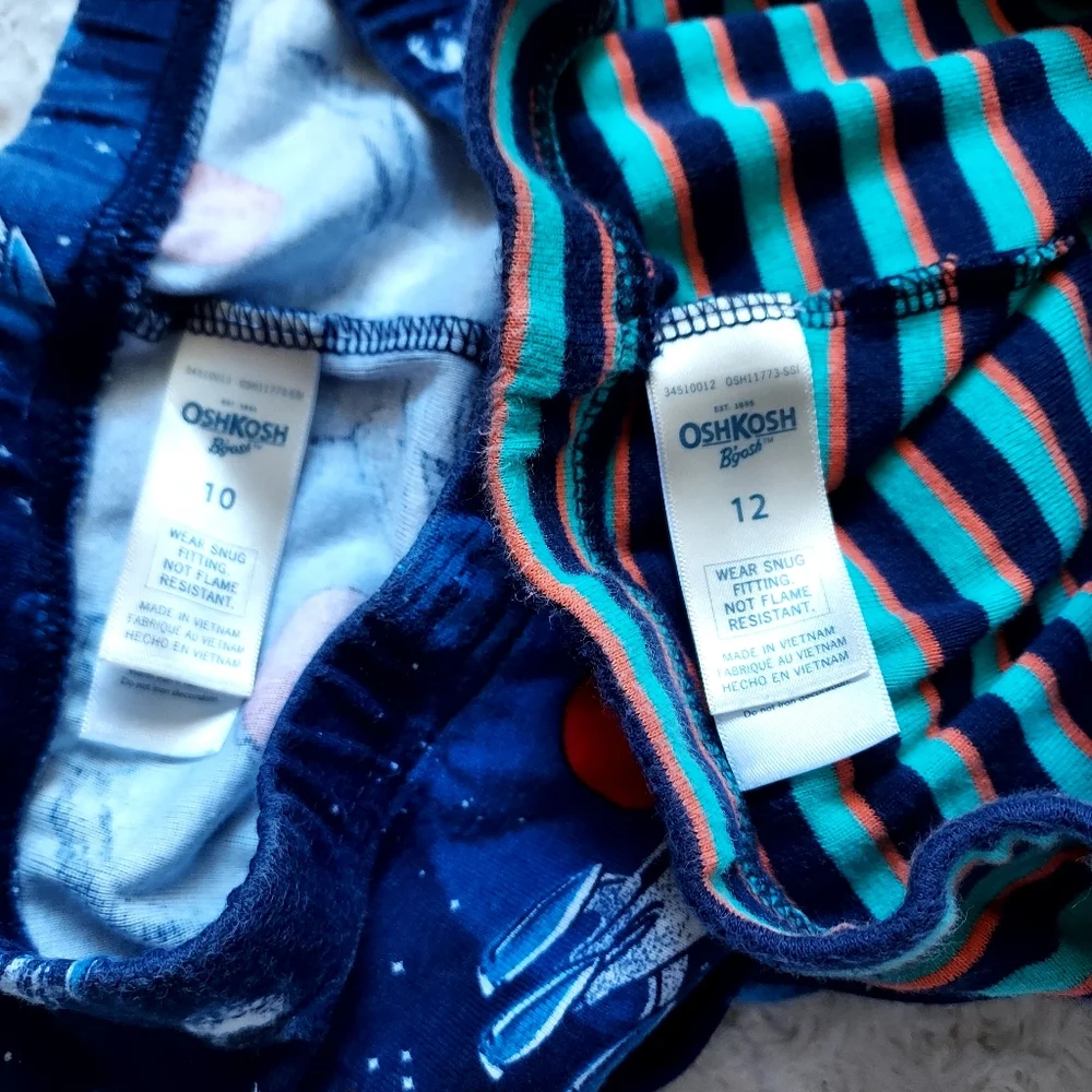 OshKosh B'gosh cozy cool weather pajama bottoms 2 pair youth 10 & 12